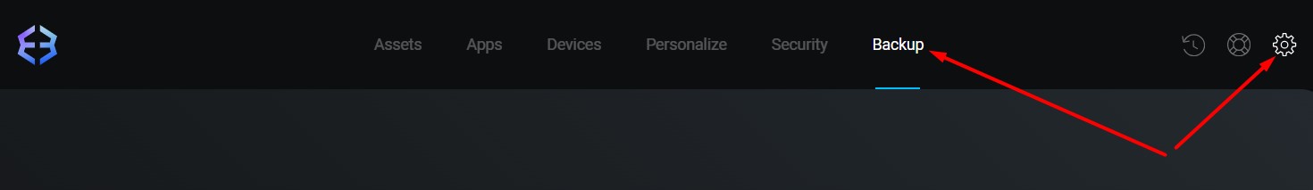 Exodus. Вкладка Backup в настройках кошелька
